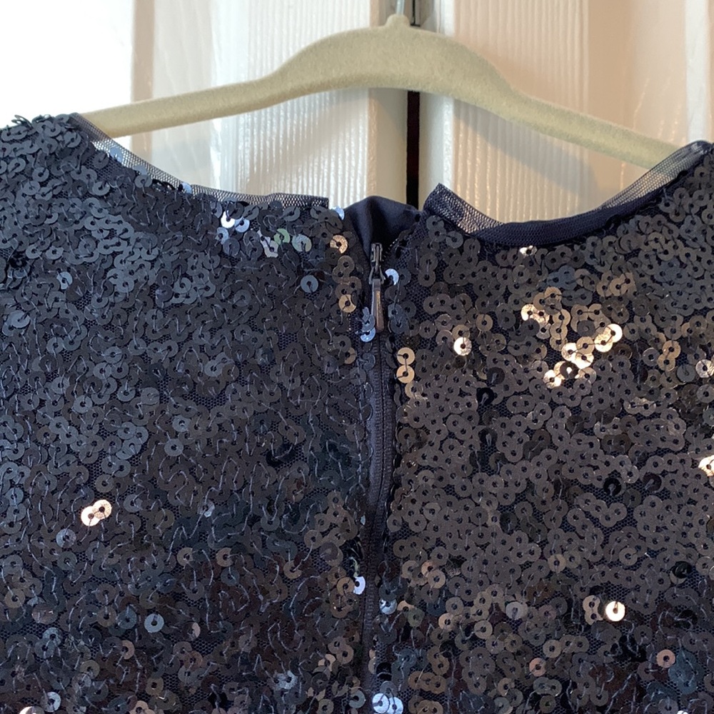 Size Small - Gap Kids - lined sequin navy swing dress - Picture 5 of 7
